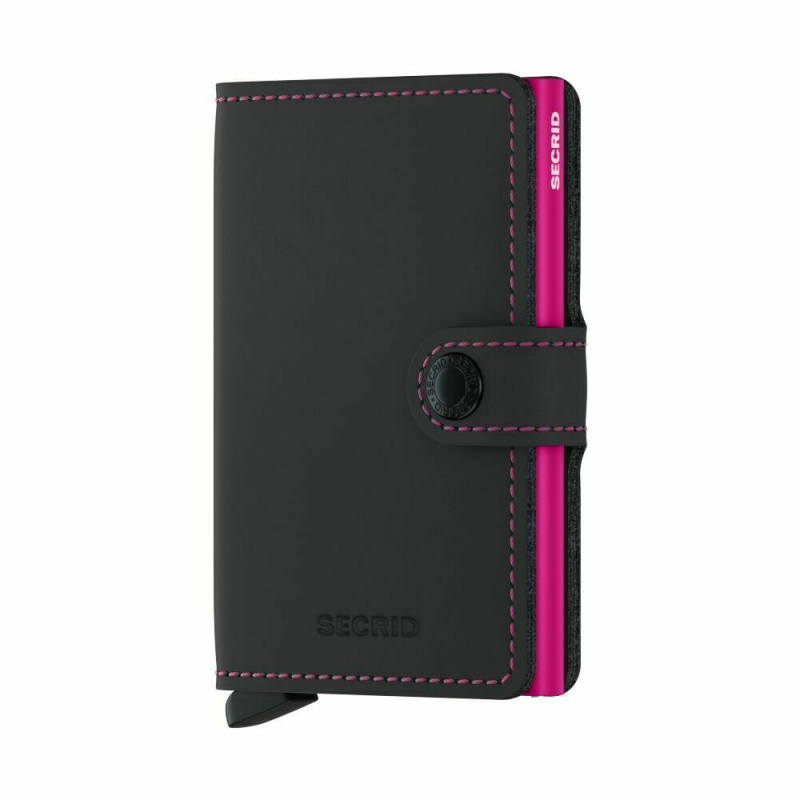 Original jpg matte   miniwallet   black fuchsia   fuchsia   front